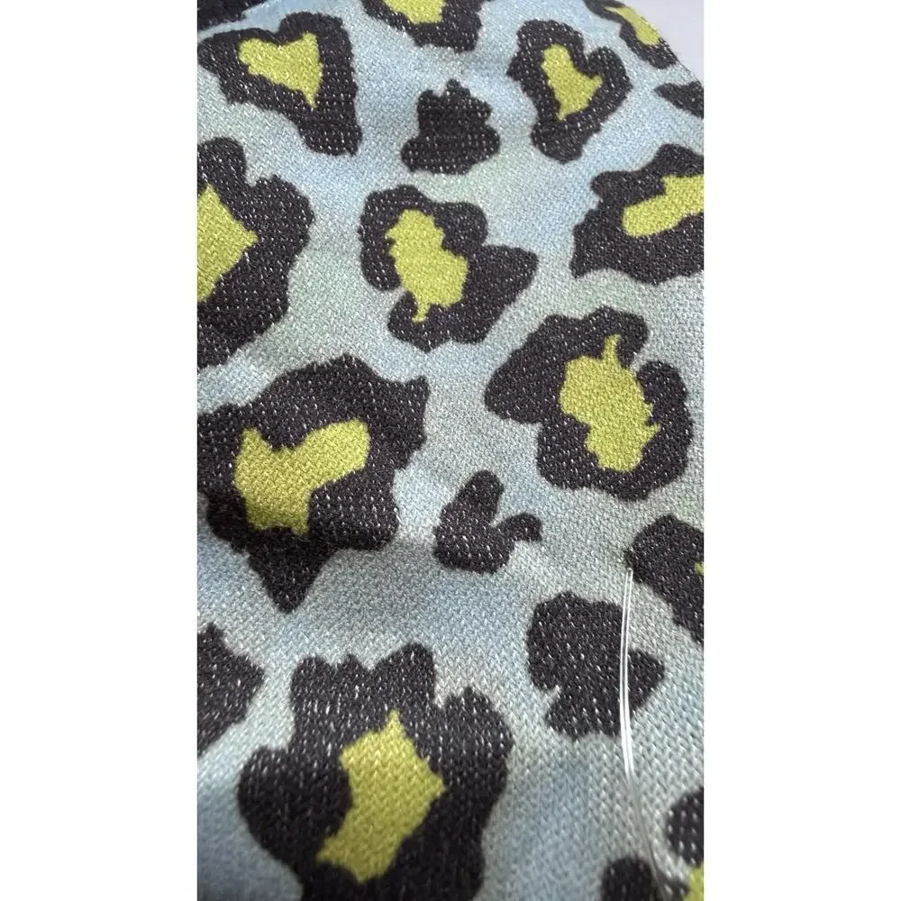 Maria La Rosa Blue Leopard Silky Socks New